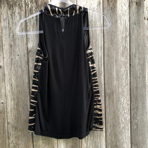 Debbie Shuchat Zebra Print Sequined Sleeveless Blouse Small - Picture 5 of 11